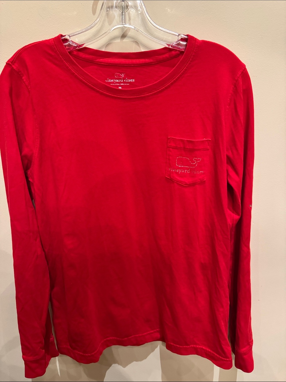 Vineyard Vines Red Kids' Long-Sleeve Pocket Tee
